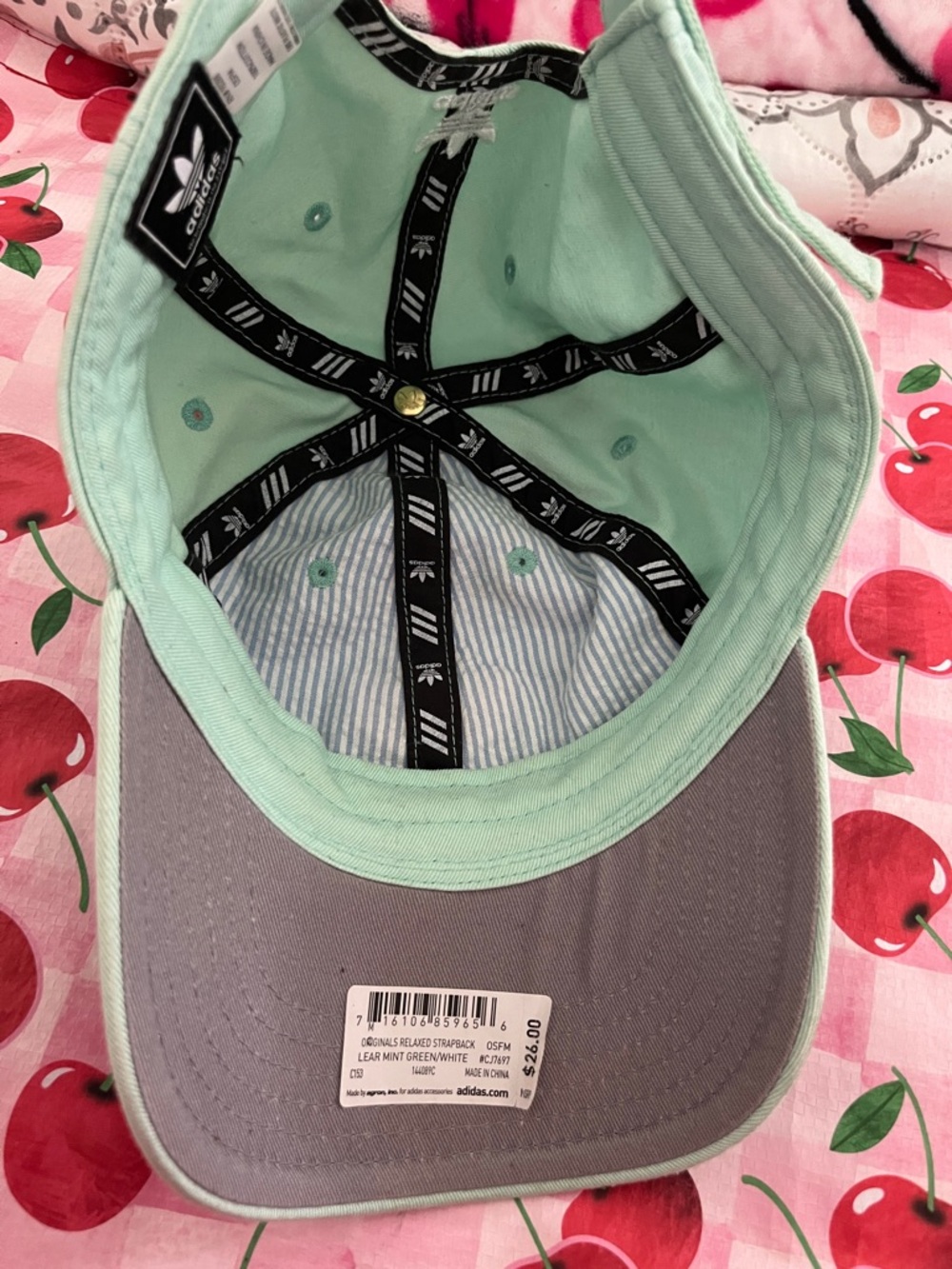 adidas Mint Green Trefoil Baseball Cap - Picture 2 of 2